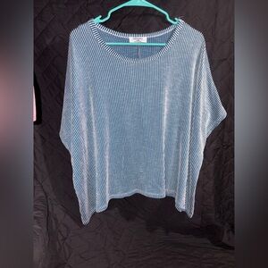 Zenana Outfitters Blue Oversized Dolman Sleeve Blouse